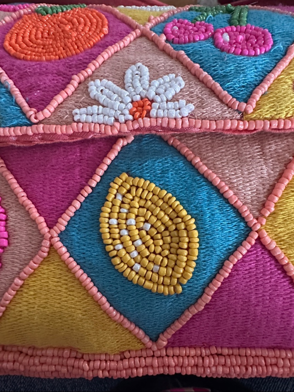 Beaded Fruit Patchwork Shoulder Bag by America & Beyond - Picture 3 of 8